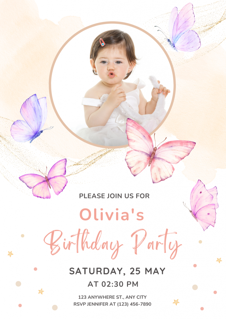 Pink-Butterfly-Watercolor-Birthday-Invitation